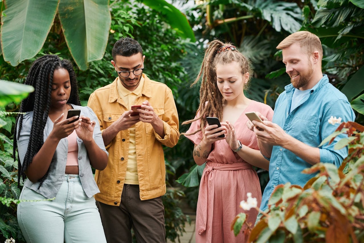 People using mobile phones