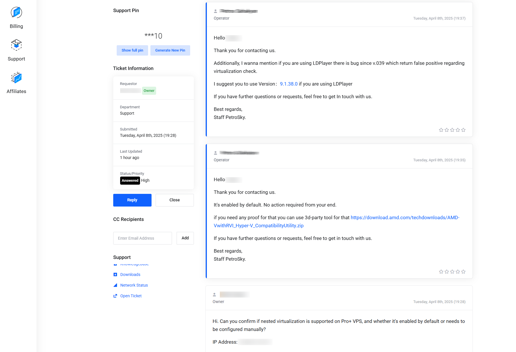 Ticket Conversation