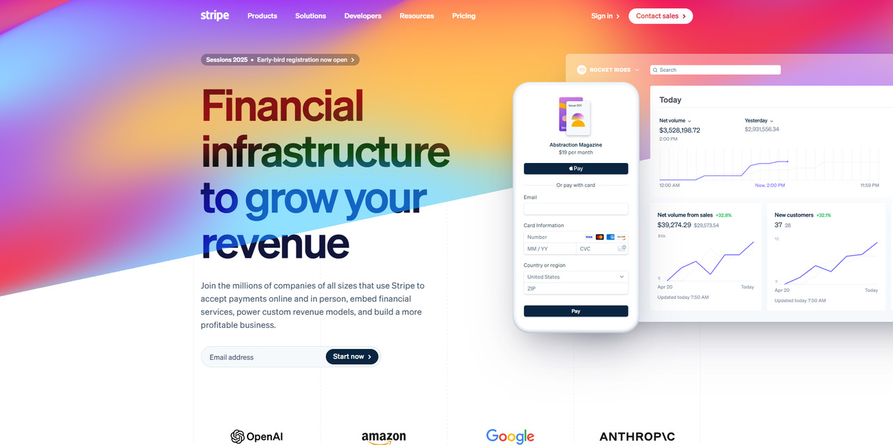 Stripe's website.