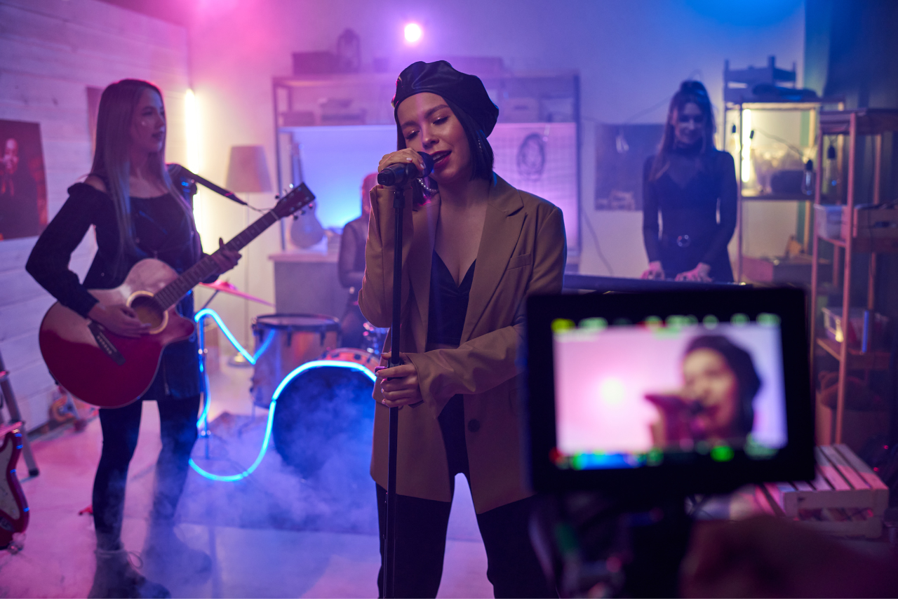 The Music Group Shooting a Music Video.