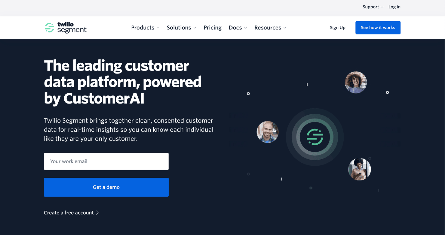 Twilio Segment's homepage