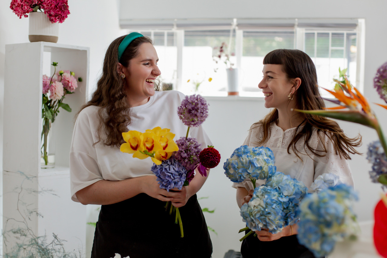 Two female florist working together.