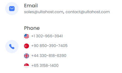 Email and Phone help contacts