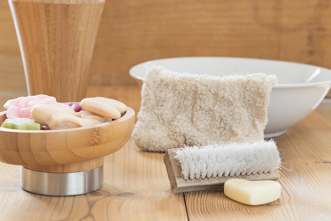Various soaps for facial care.