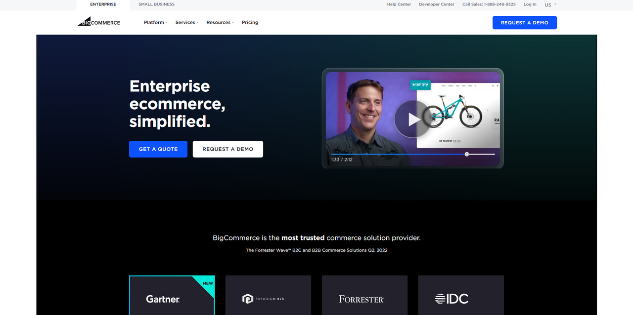 BigCommerce's website.
