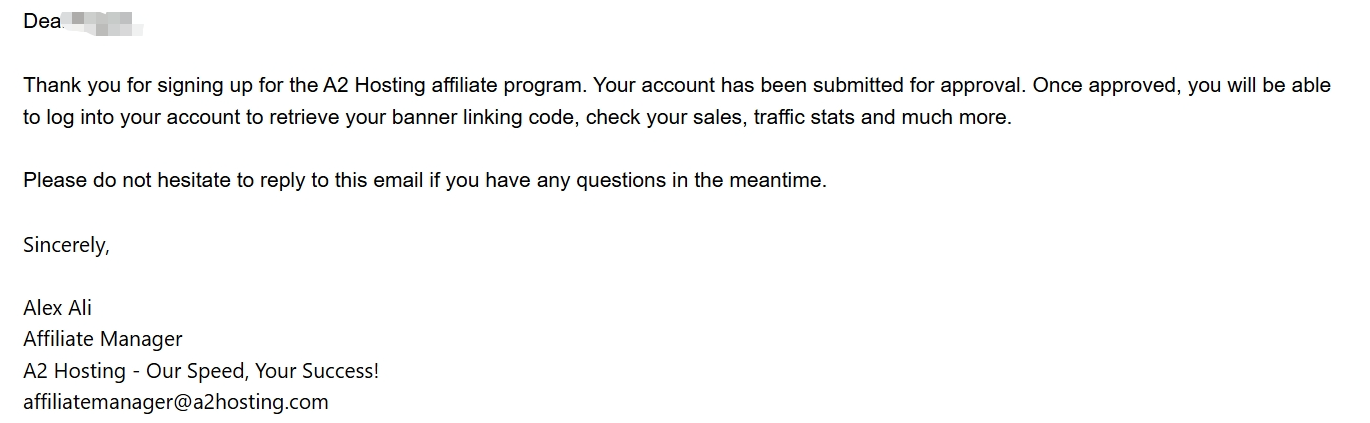 A2 hosting affiliate program: Step 5: Agree & Submit