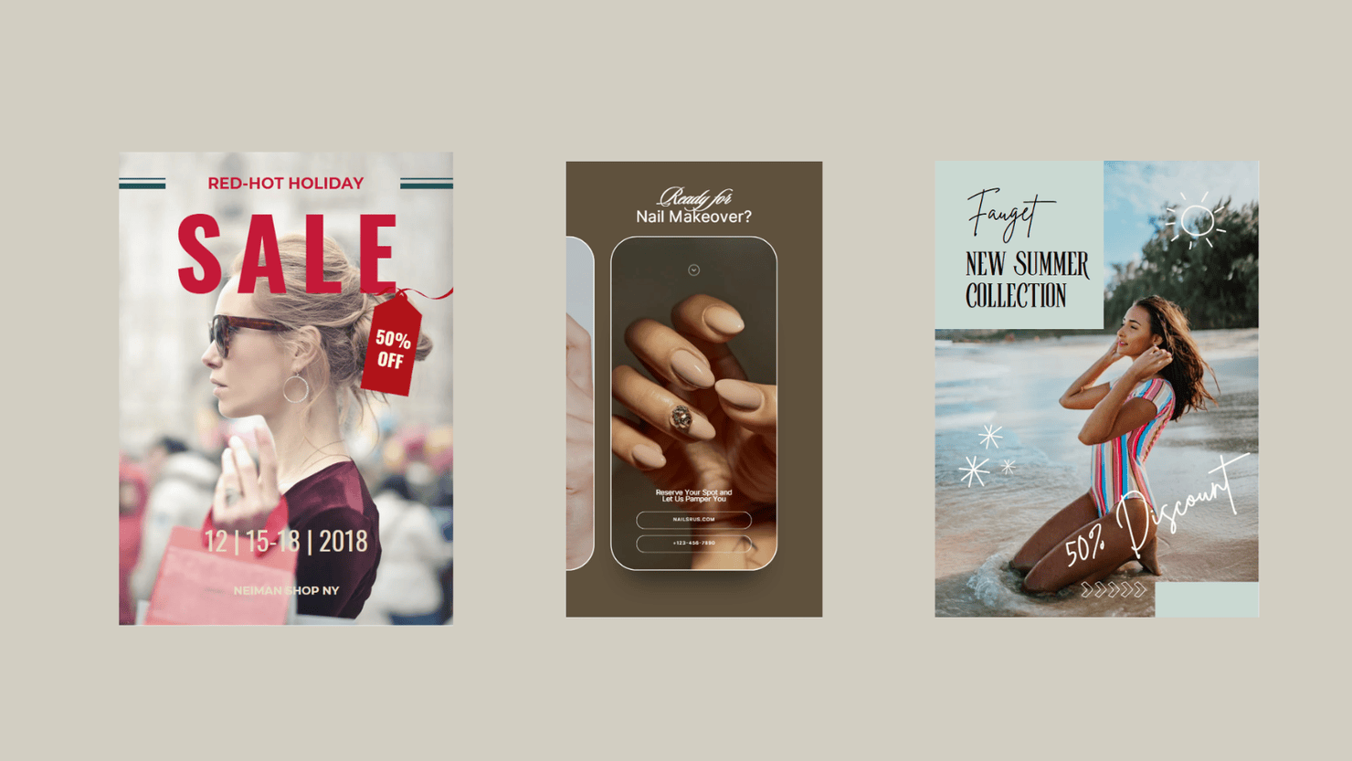Visuals of lifestyle ads.