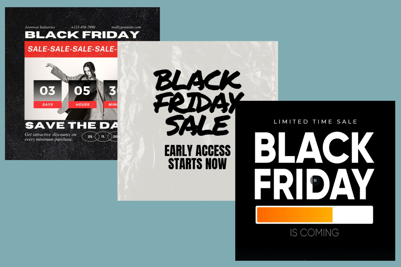 Three black friday ad samples.