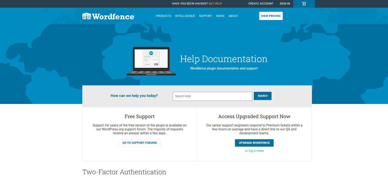 Wordfence homepage.