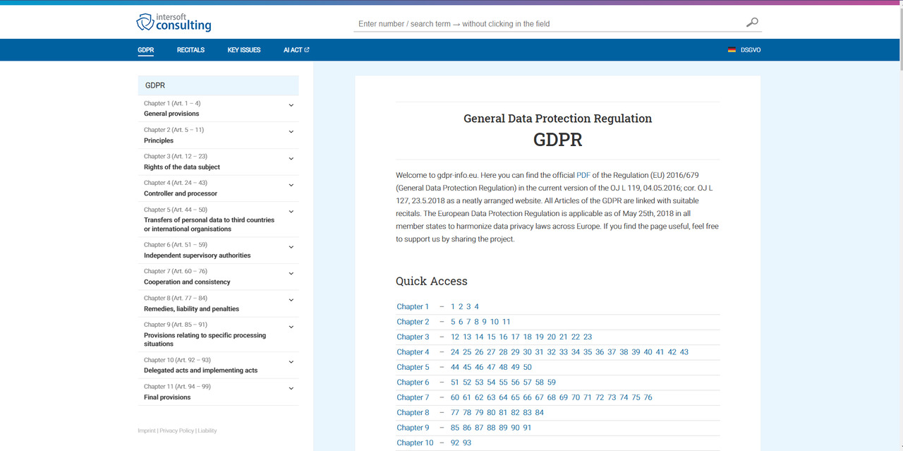 GDPR's website.