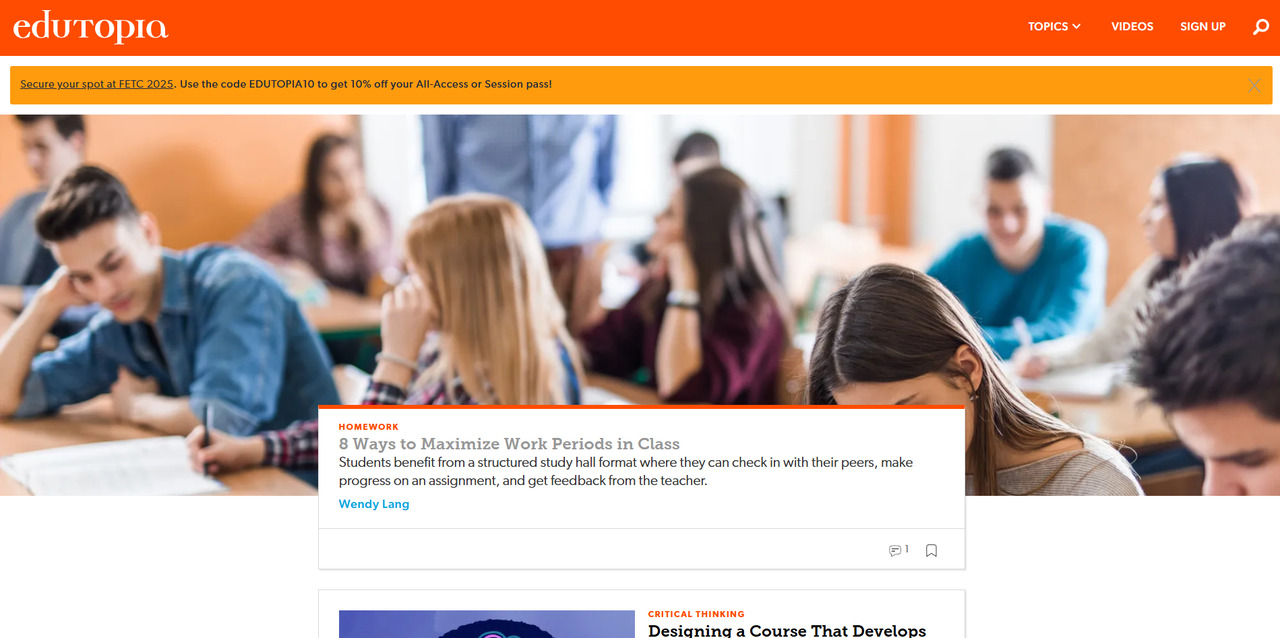 Edutopia's website.