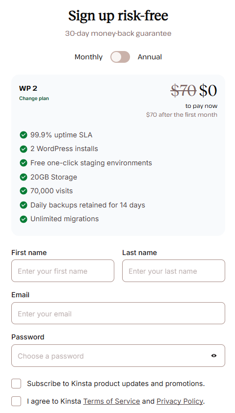 Signup form