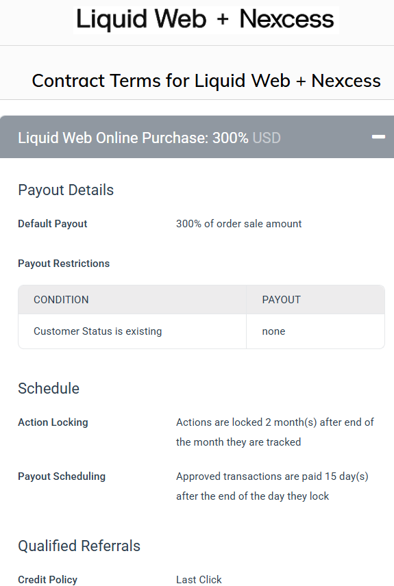 Liquid Web affiliate program Terms and Conditions