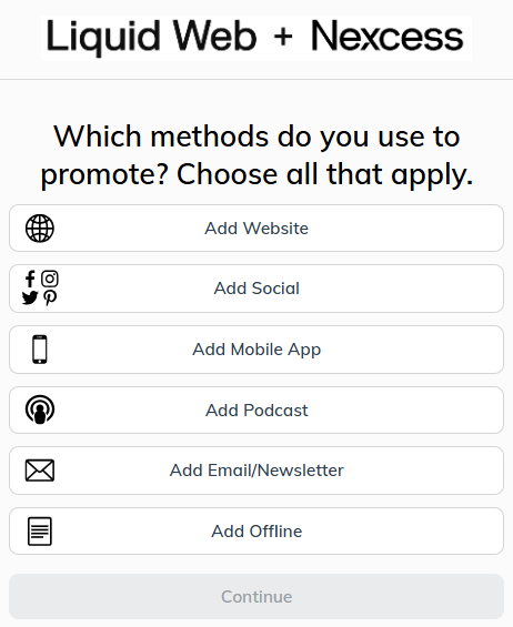 Liquid Web affiliate program Promotion Methods