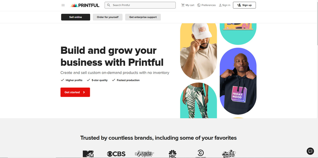 Printful's website.