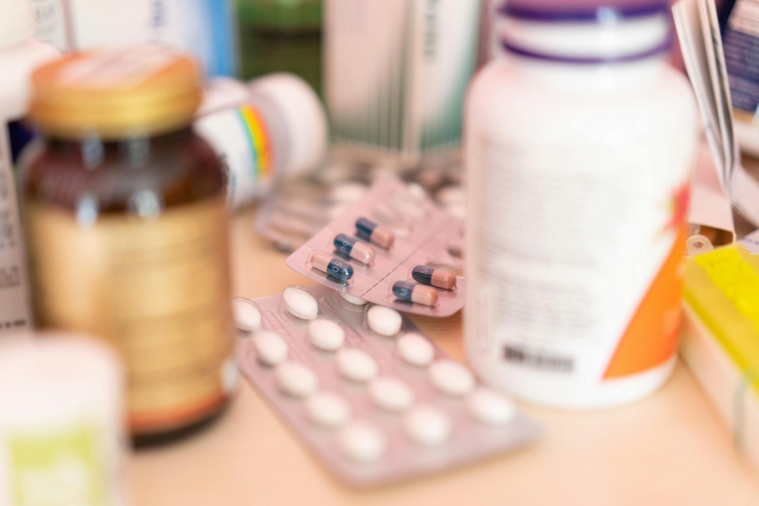 Image of various supplements and vitamins.