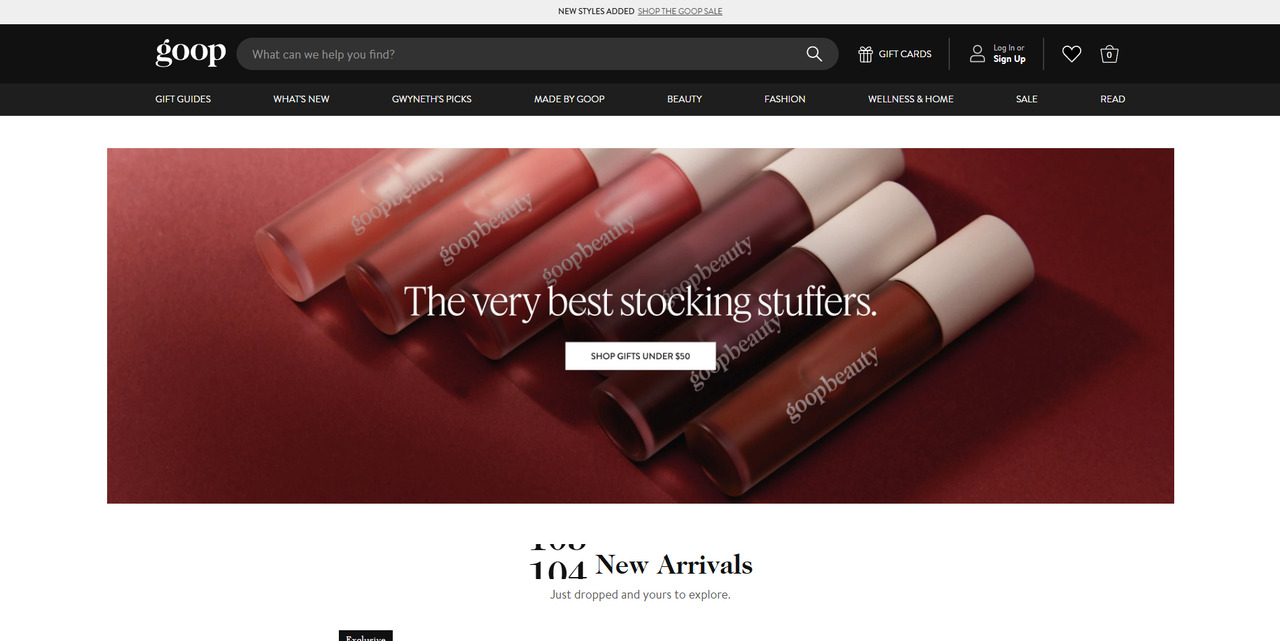 Goop's website.