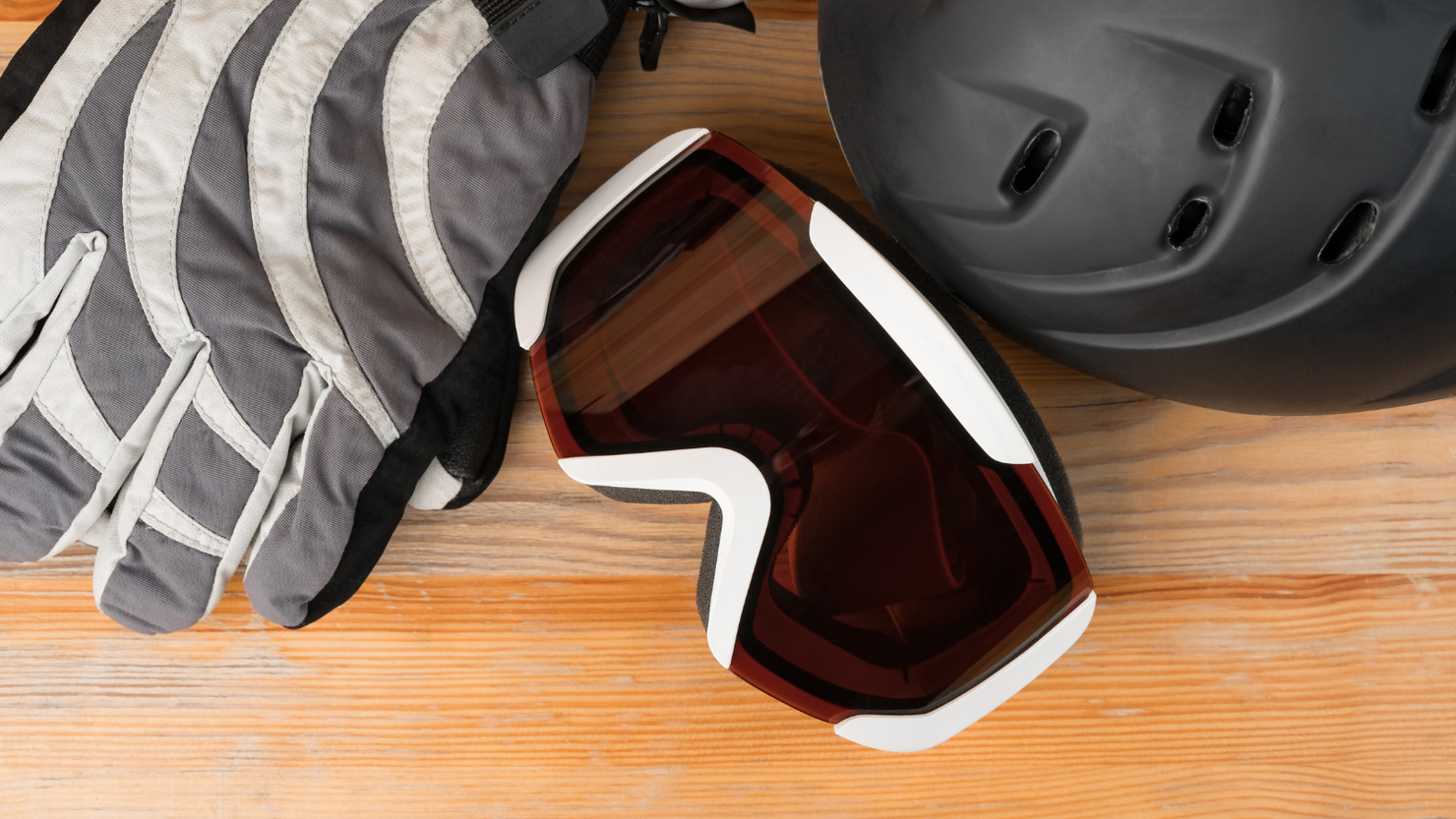 Snowboard or ski winter sports protective gear.