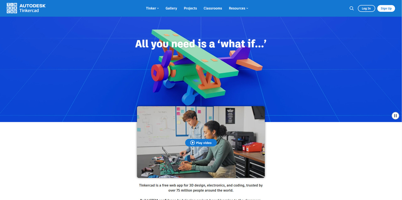 Tinkercad's website.