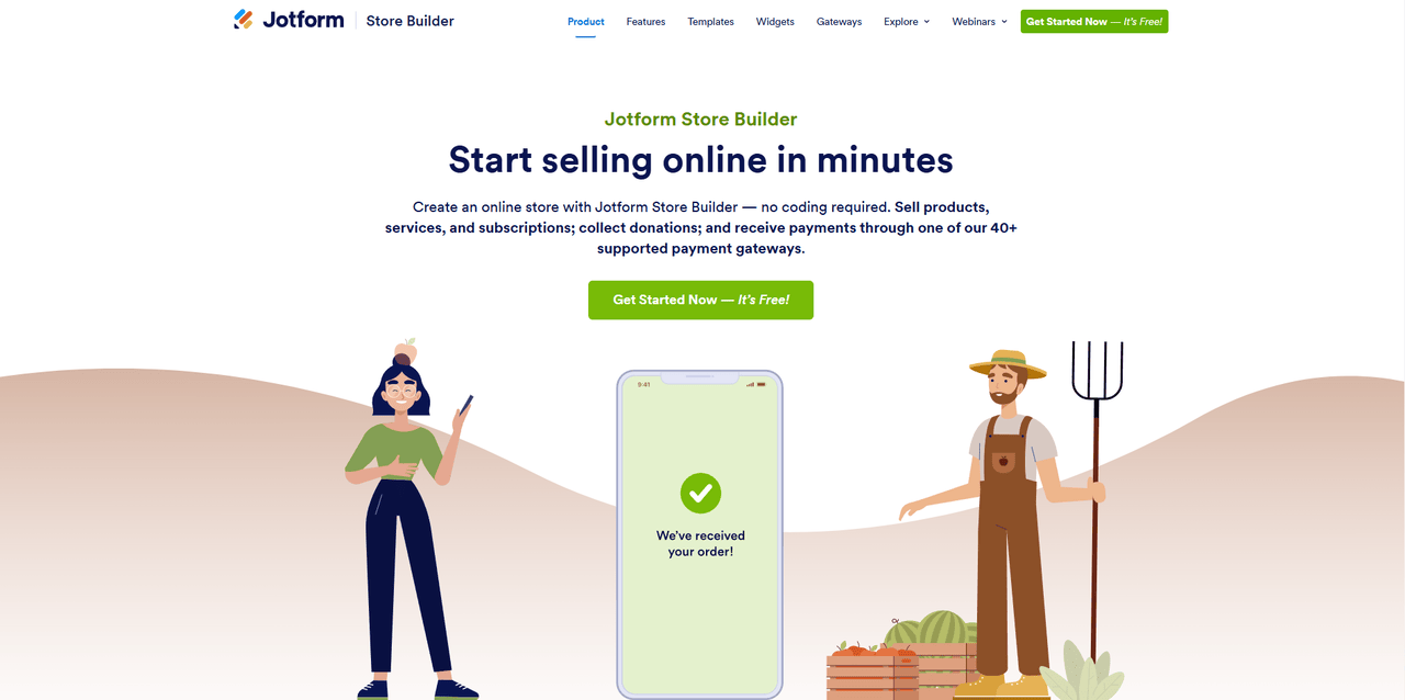 Jotform webpage.