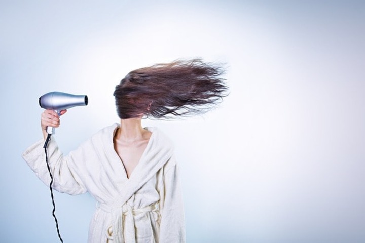 Hair drying.