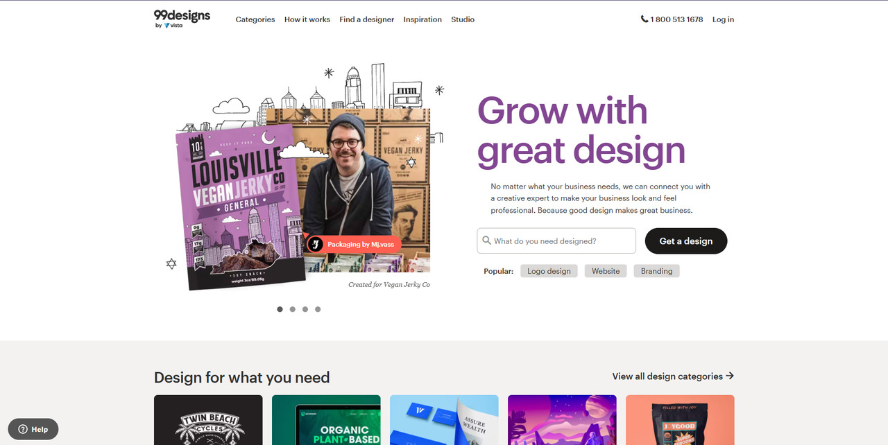 99designs' website.