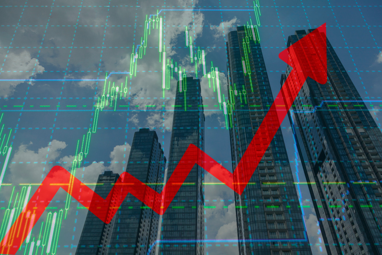 Growth demand gap behind building background.