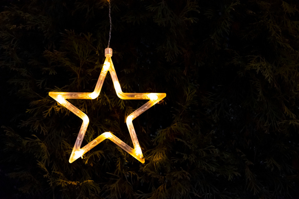Christmas star lighting. 