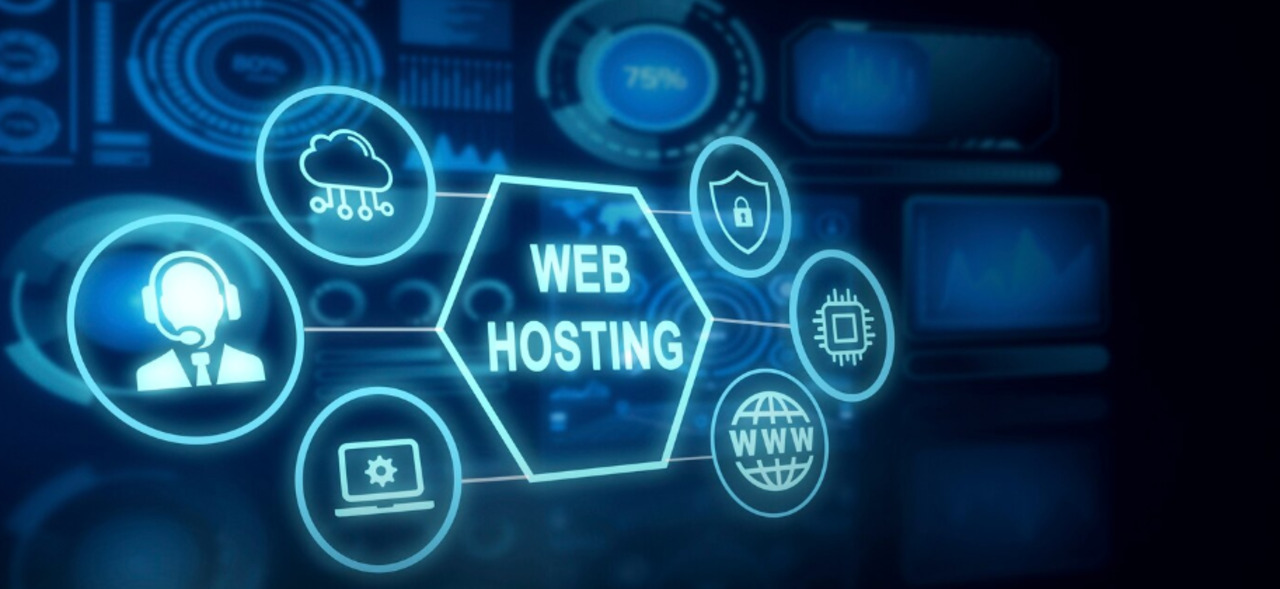 Web hosting illustration.