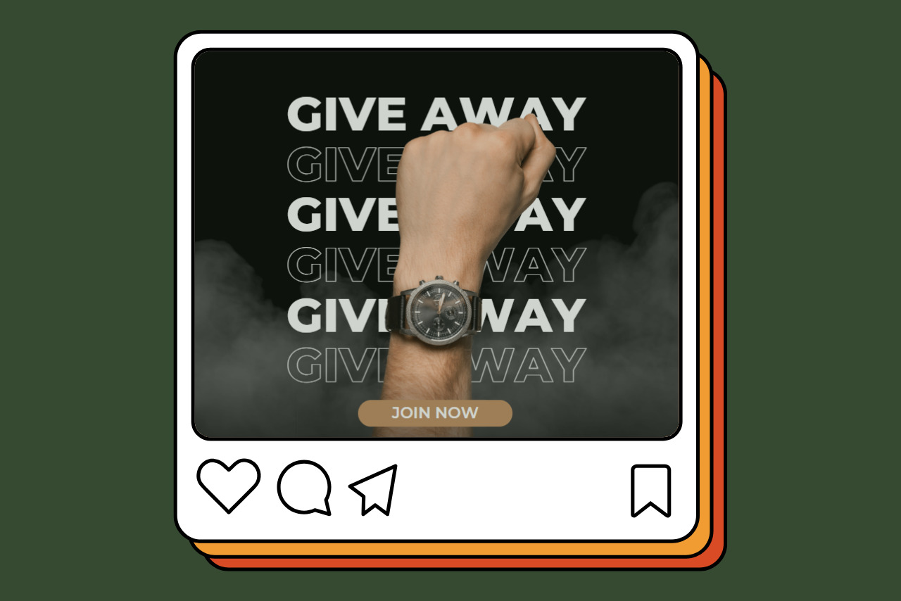 Watch giveaway contest post on social media.