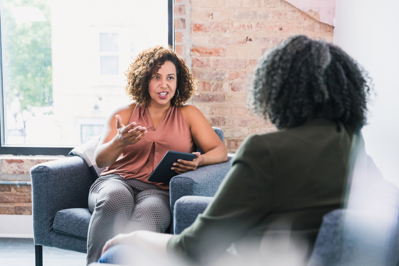 Counselor passionately advises another person.