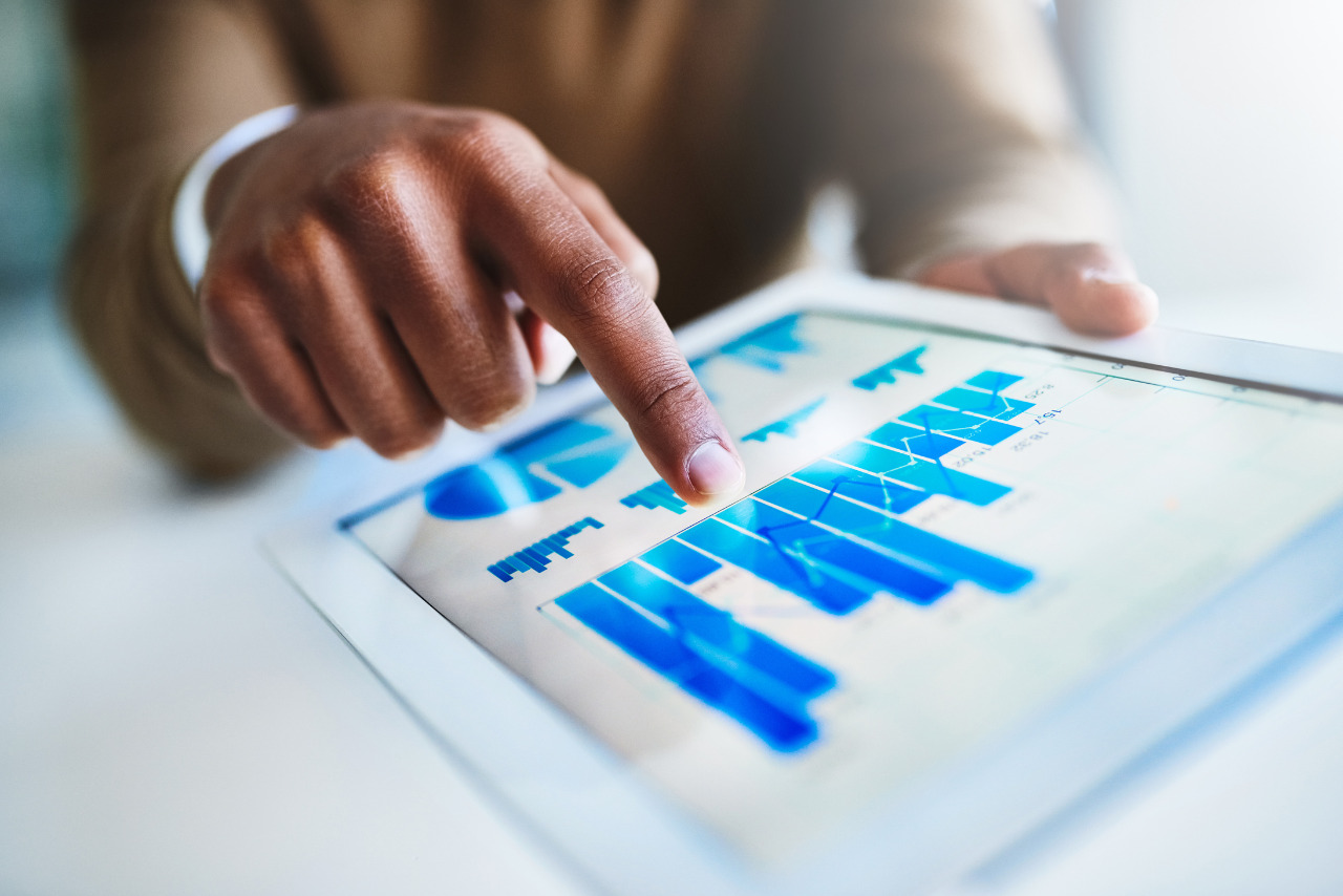 Man reviewing quantitative testing data on his device.