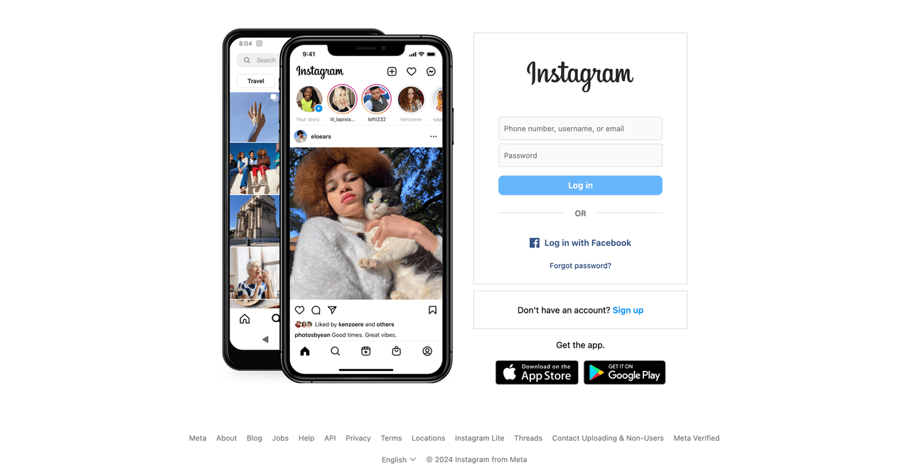 Instagram's website