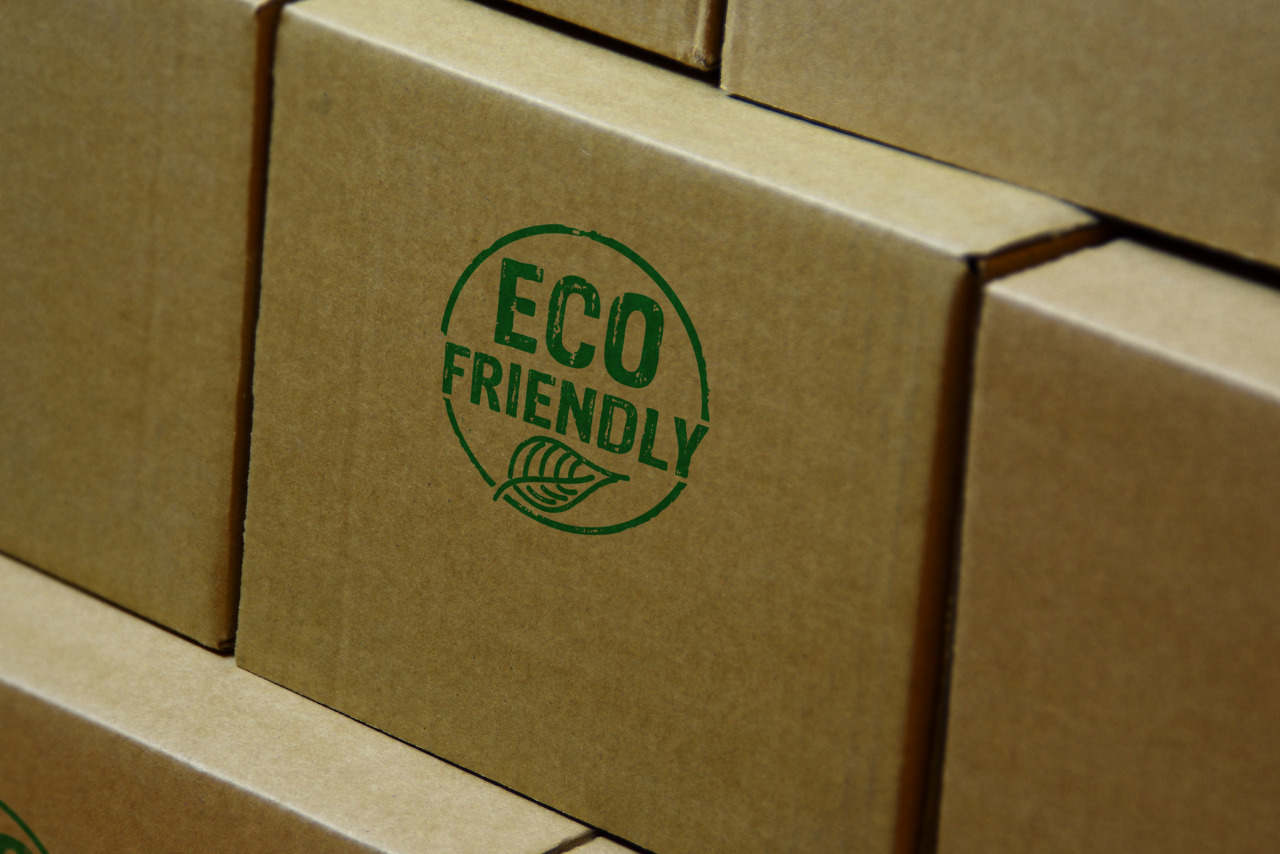 An eco-friendly stamp on product package.