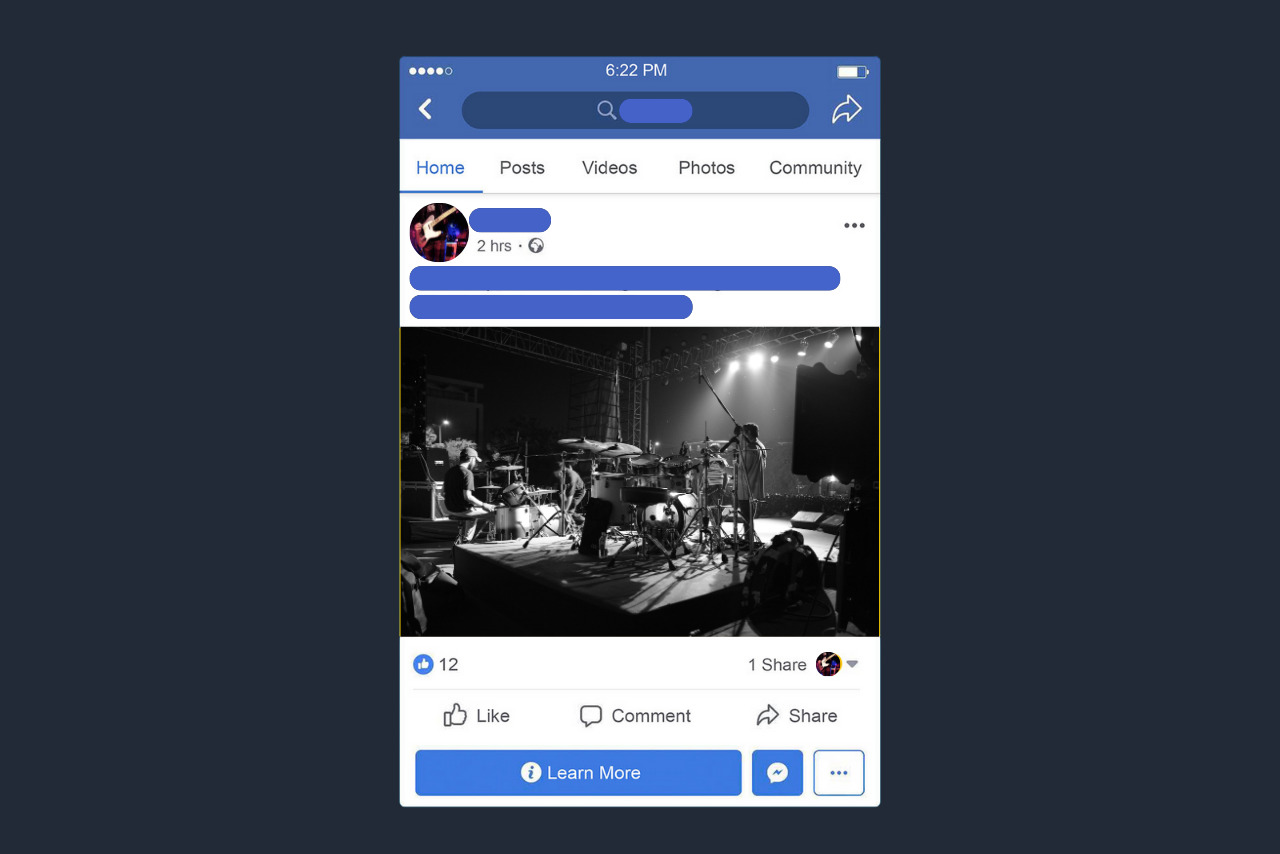 Music post on social media.