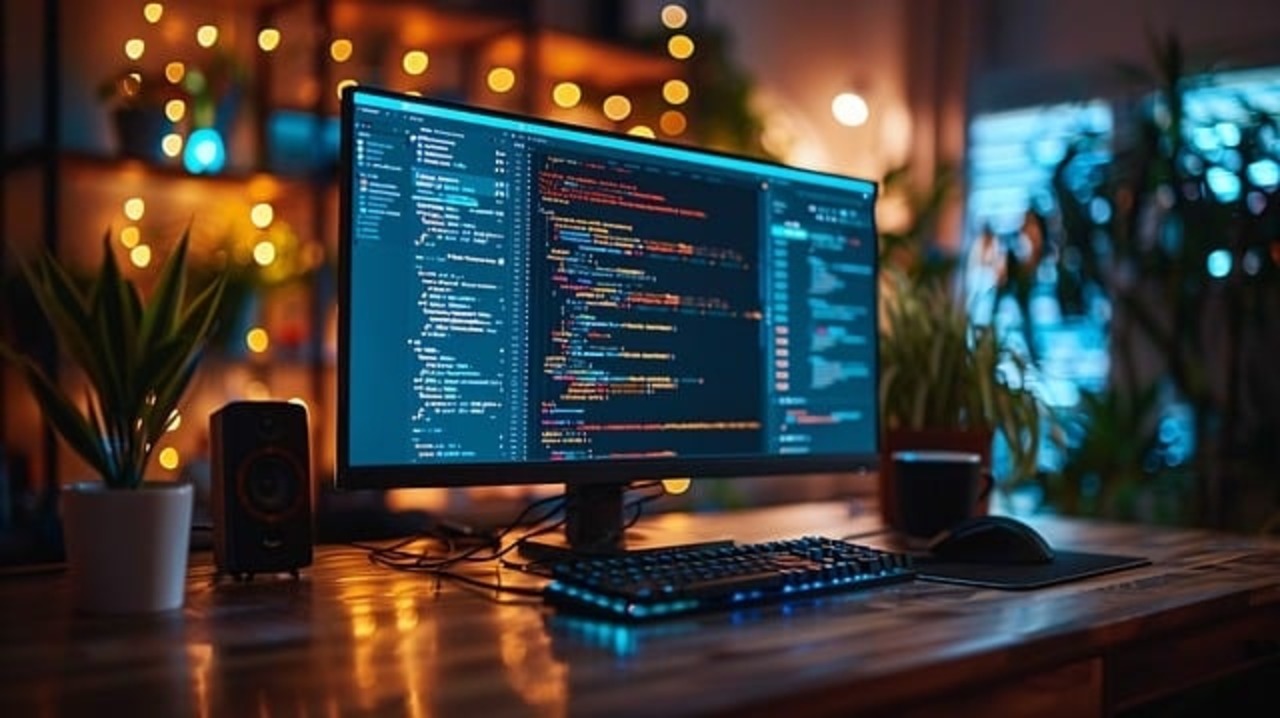 An app for software development opened on a desktop computer.