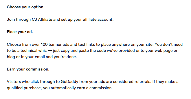 GoDaddy affiliate program: Earn Your Commission