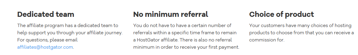 Overview of HostGator Affiliate Program features