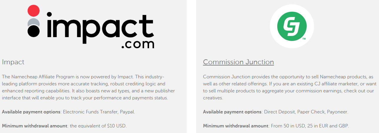 Namecheap Affiliate Program affiliate dashboard screenshot