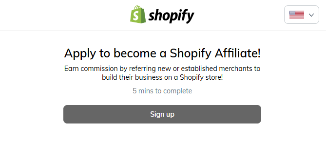 Shopify affiliate program: Step 2: Complete the Application Form 