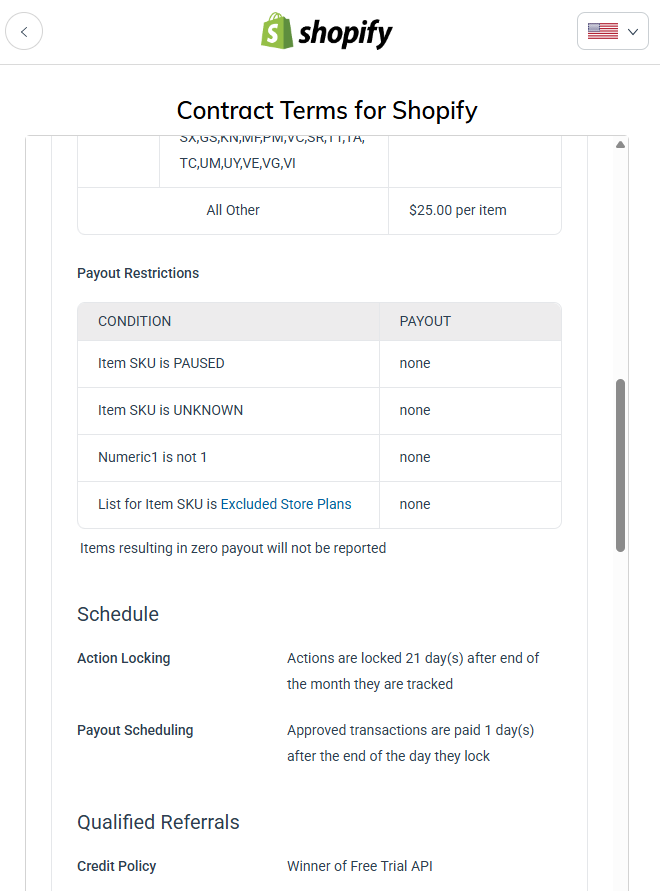 Shopify affiliate program: Step 3: Accept Shopify’s Terms and Conditions 