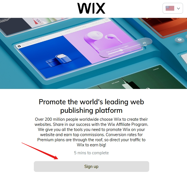 Wix affiliate program: Signup