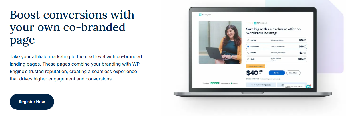 WP Engine affiliate program: Boost Conversions