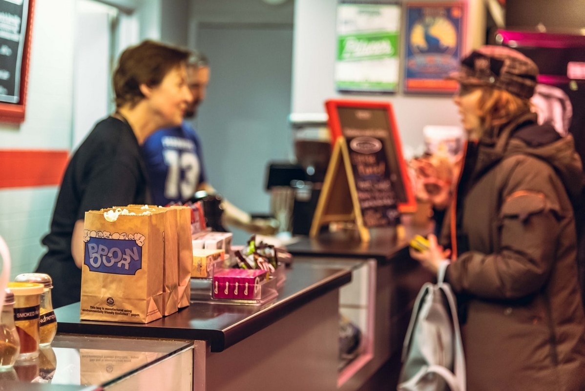 A customer being served.