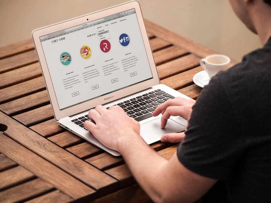 A man browsing online.