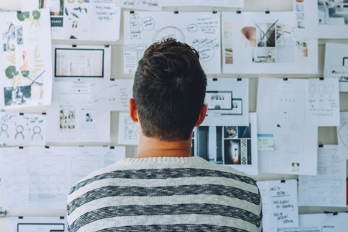 A man crafting a business plan.