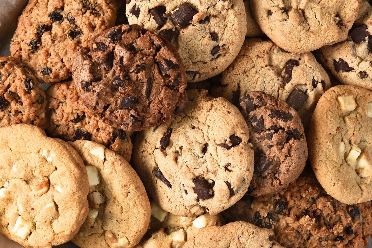 Assorted cookies closeup.