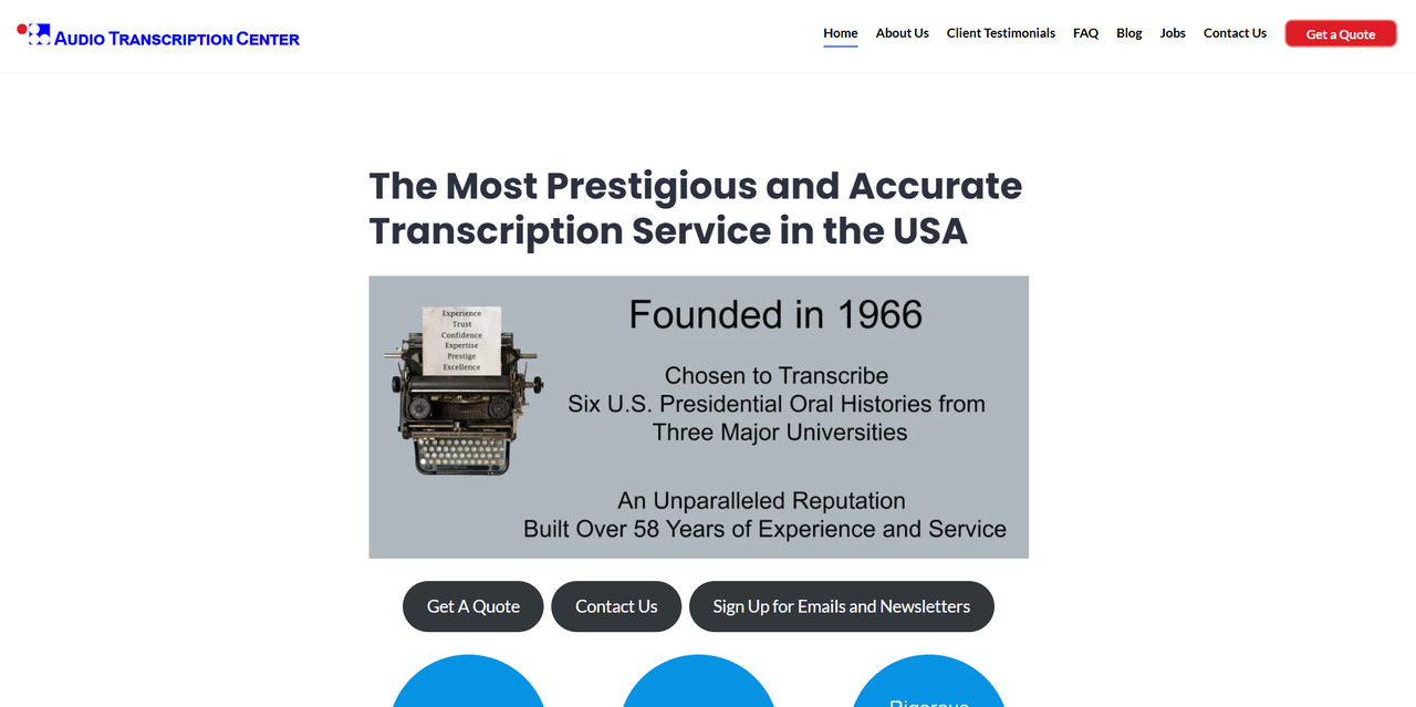 Audio Transcription Center's website.
