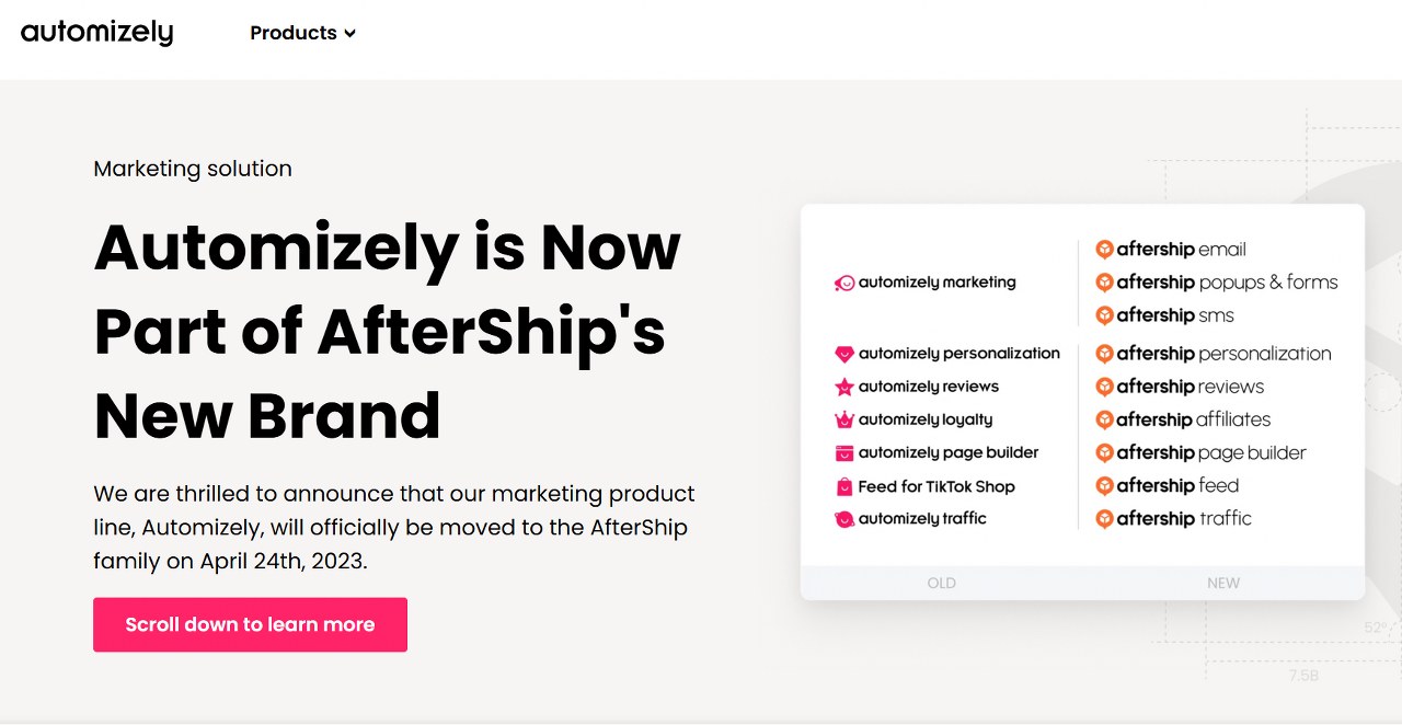Automizely website homepage.
