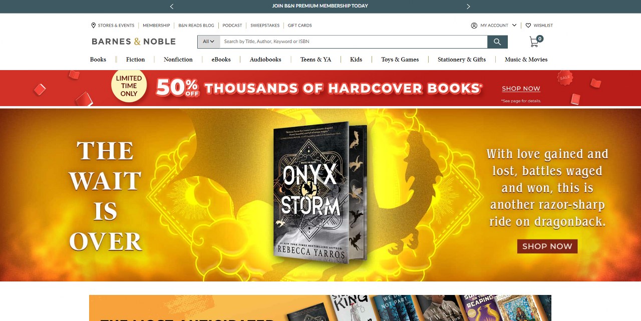 Barnes & Noble's website.